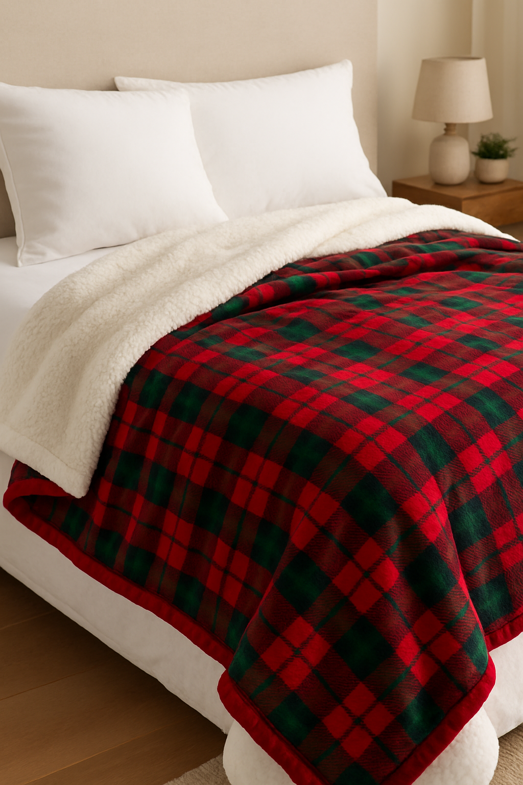 Soft Christmas Sherpa Blanket – 220 × 200 cm