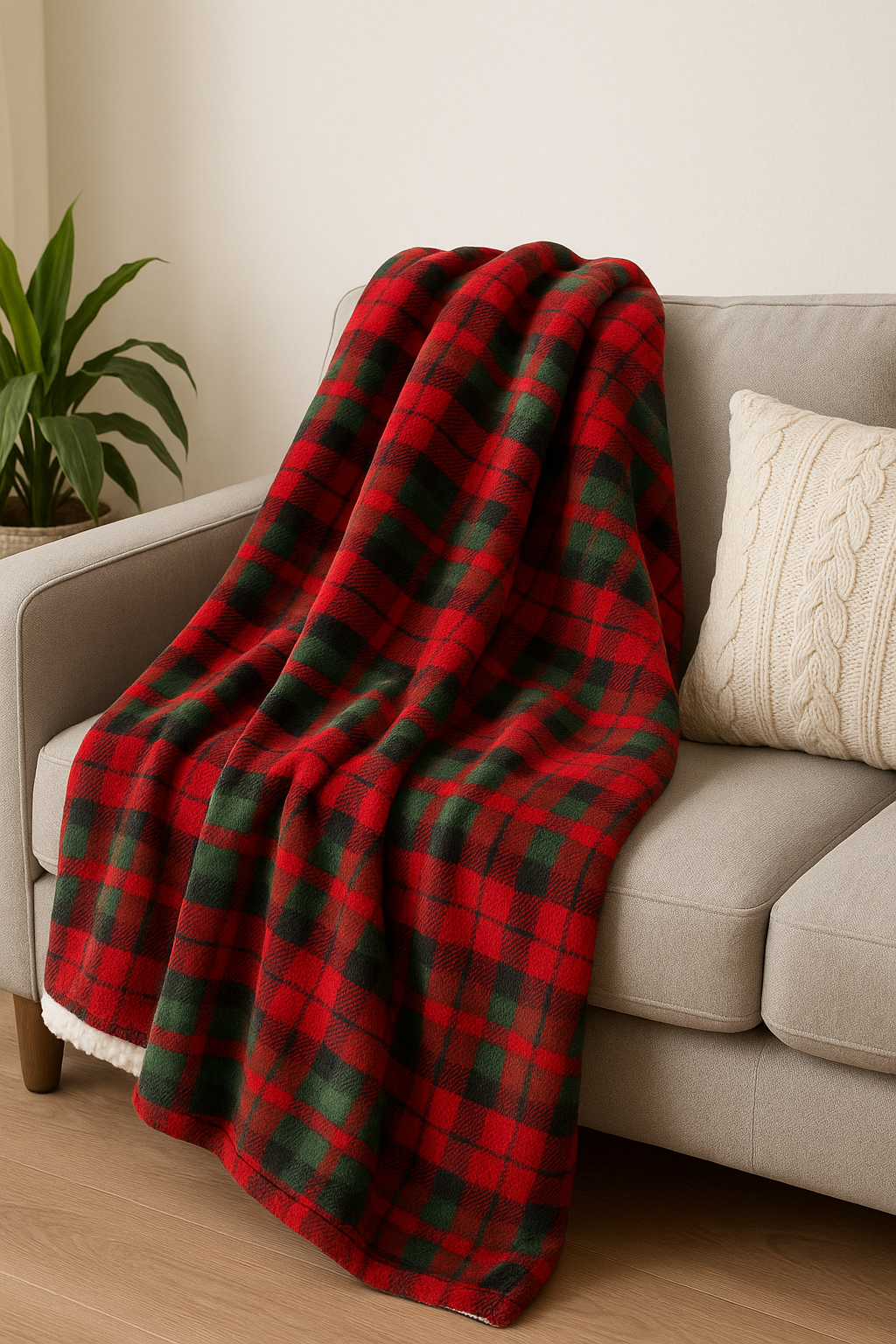 Soft Christmas Sherpa Blanket – 220 × 200 cm