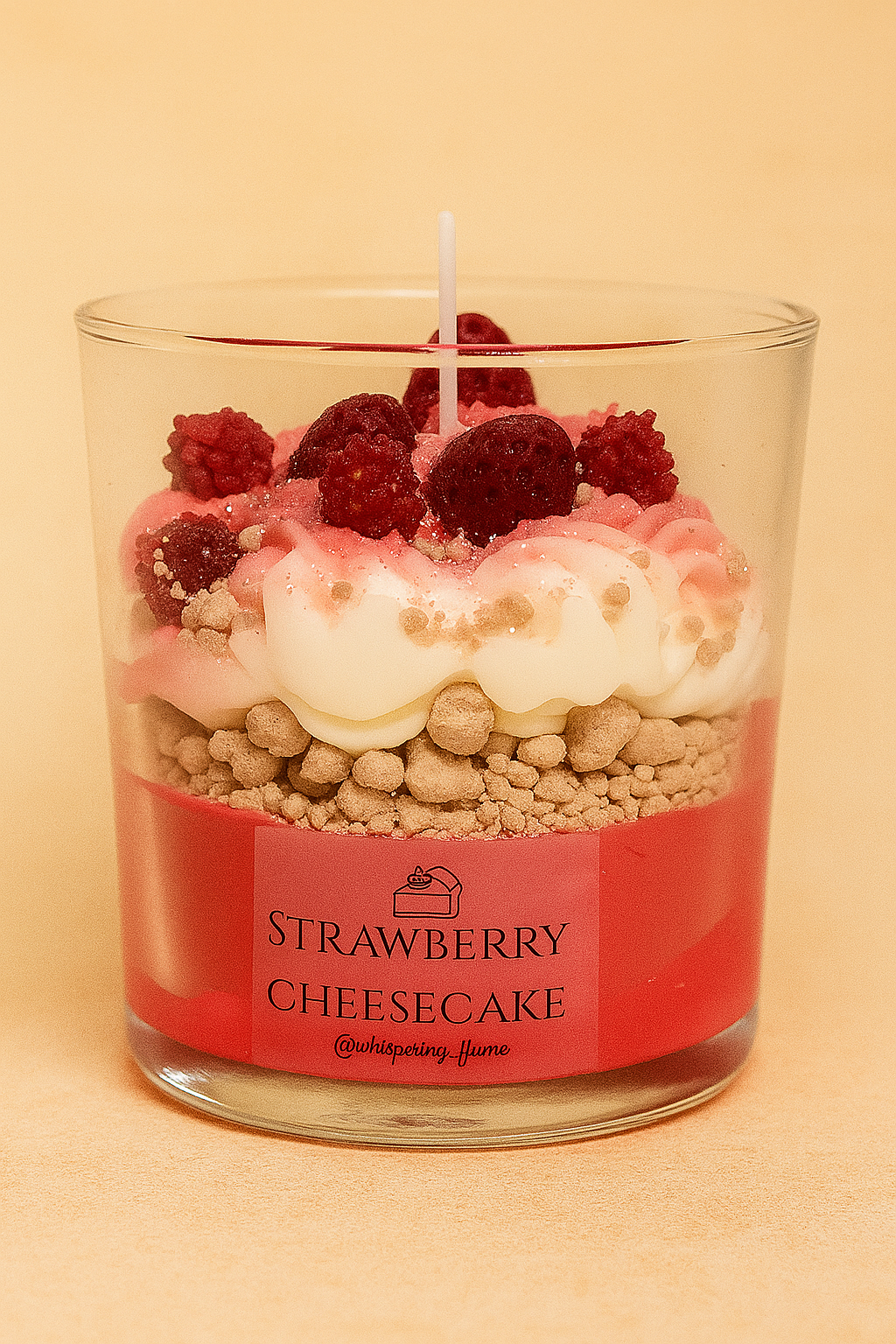 Decorational Strawberry Cheesecake Candle