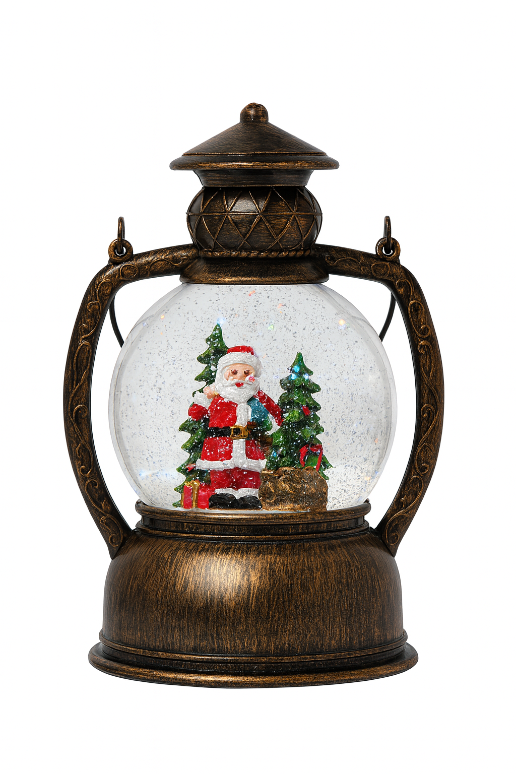 Antique Santa Lantern Snow Globe