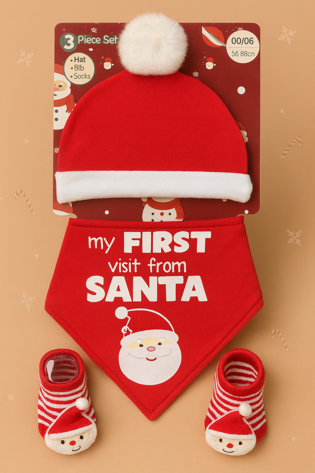 My First Visit From Santa – 3-Piece Christmas Baby Set